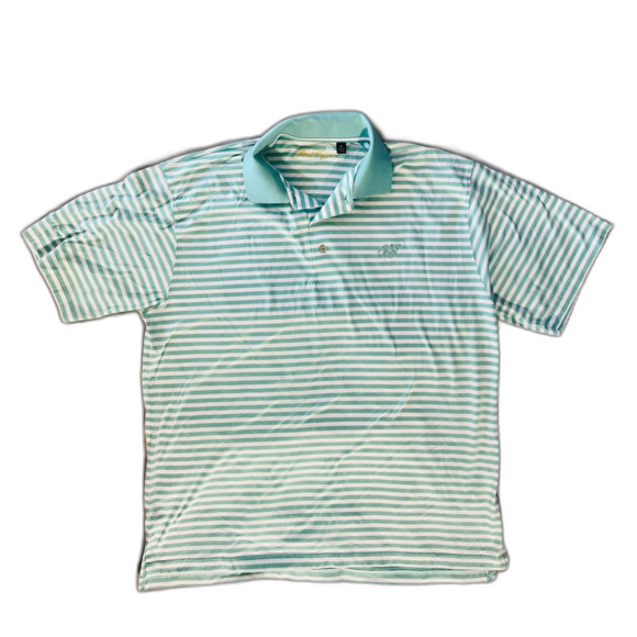 Ben Hogan Men's Mint Green Striped Polo Collared Short Sleeve Medium - Picture 1 of 9